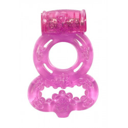 Розовое эрекционное кольцо Rings Treadle с подхватом